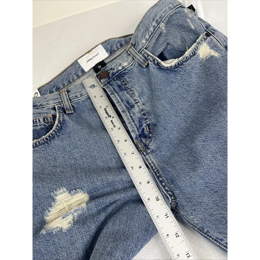 Current Elliott The Original Straight Prep Distressed Jeans Blue Size 29 NWT